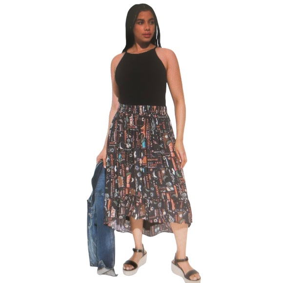 Torrid Maxi Washable Gauze Hi Low Skirt Womens Size 1x 14/16 Zwina NEW casual - Picture 1 of 16